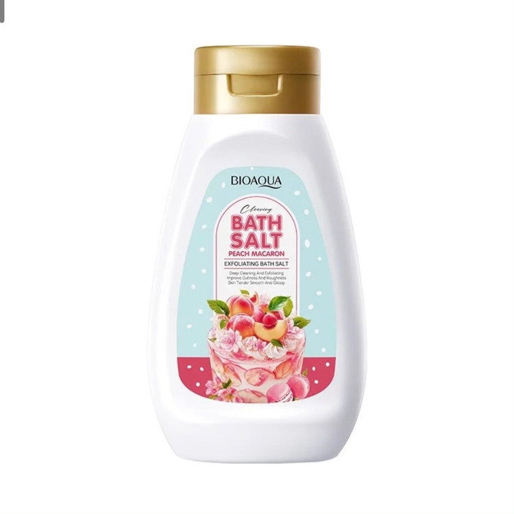 نمک بدن لایه بردار بیوآکوا BATH SALT PEACH MACARON با رایحه هلو